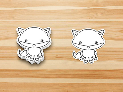 Fox colorable sticker